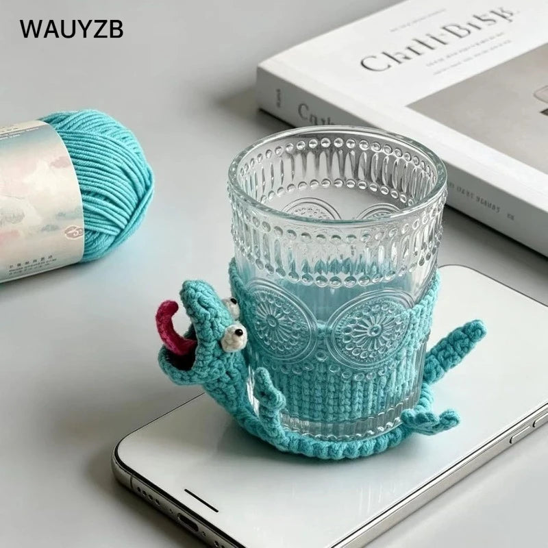 Handwoven Crochet Animal Cup Coaster - Cute 3D Desk Decor & Tea Mat