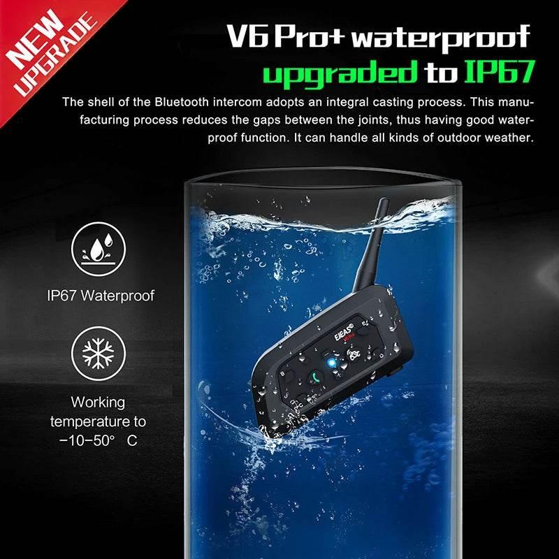 EJEAS V6PRO+ Multi-Rider Bluetooth Motorcycle Intercom System - My Store