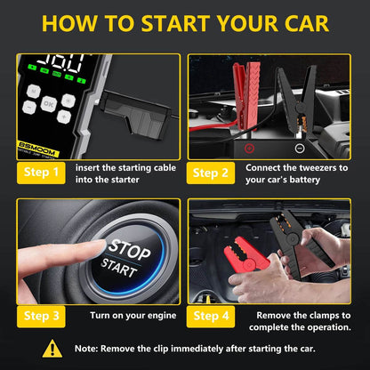 Portable 7000A Car Jump Starter and 150PSI Air Pump - My Store