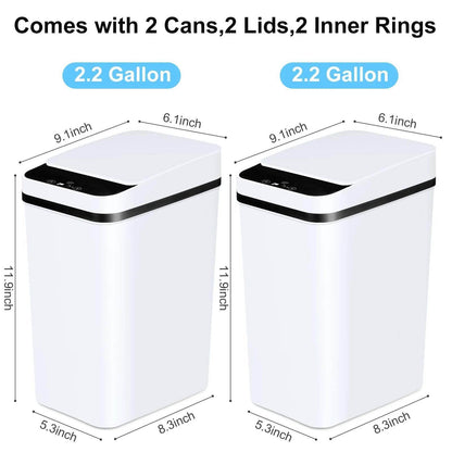 2 Pack 12L Motion Sensor Automatic Trash Cans for Bathroom and Bedroom - My Store