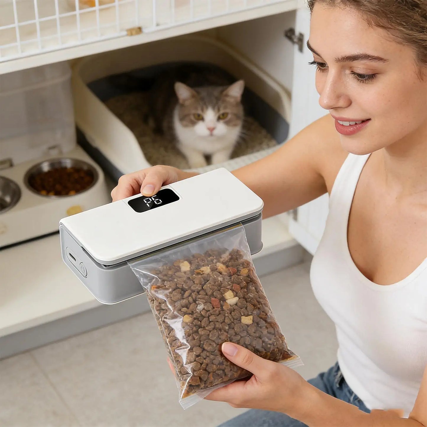 Portable Magnetic Bag Sealer - Rechargeable 6-Level Heat Sealer for Snacks & Fridge Storage