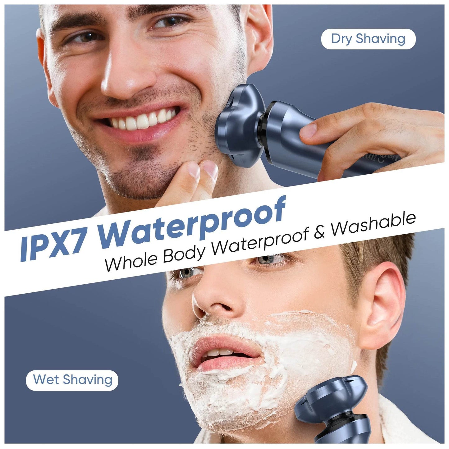SEJOY Rotary Electric Shaver Kit Rechargeable Multi-function Beard Shaving Nose Hair Trimmer Three-head Floating Razor - My Store