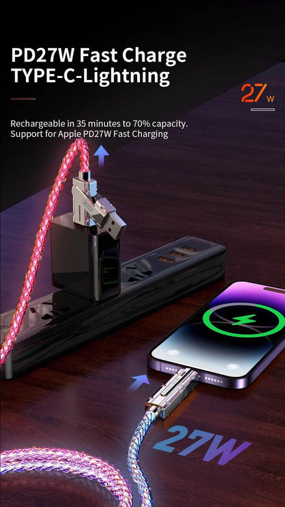 60W 4 in 1 Multi-function Mobile Phone Data Cable PD Fast Charging Cable Charger for Huawei Xiaomi iPhone - My Store