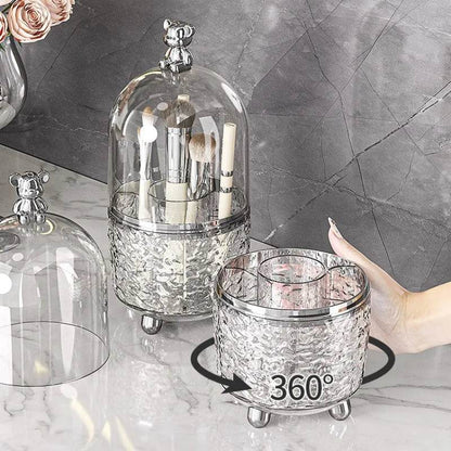 Dustproof Makeup Brush Organizer: 360 Rotating Vanity Holder - My Store