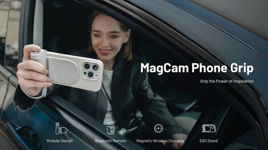 MagCam Grip: Wireless Charging Phone Grip with Magnetic Fill Light and Bluetooth Remote - My Store