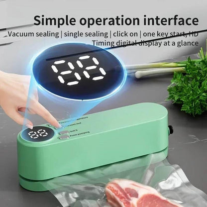 1pc Automatic Food Sealer,Portable Wireless Vacuum Sealer With Snack Bag Sealing,External Suction & Inflation,Without Battery - My Store