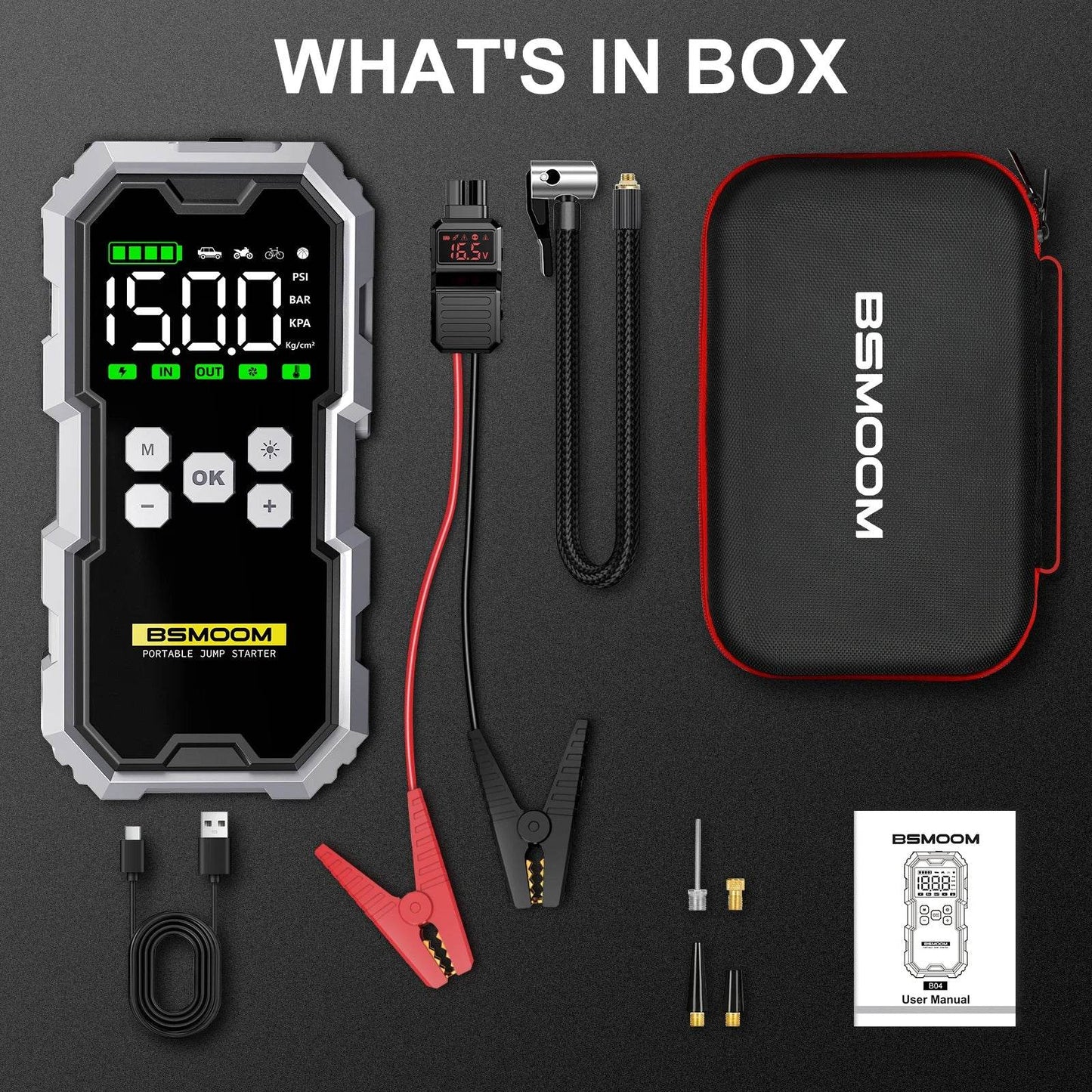 Portable 7000A Car Jump Starter and 150PSI Air Pump - My Store