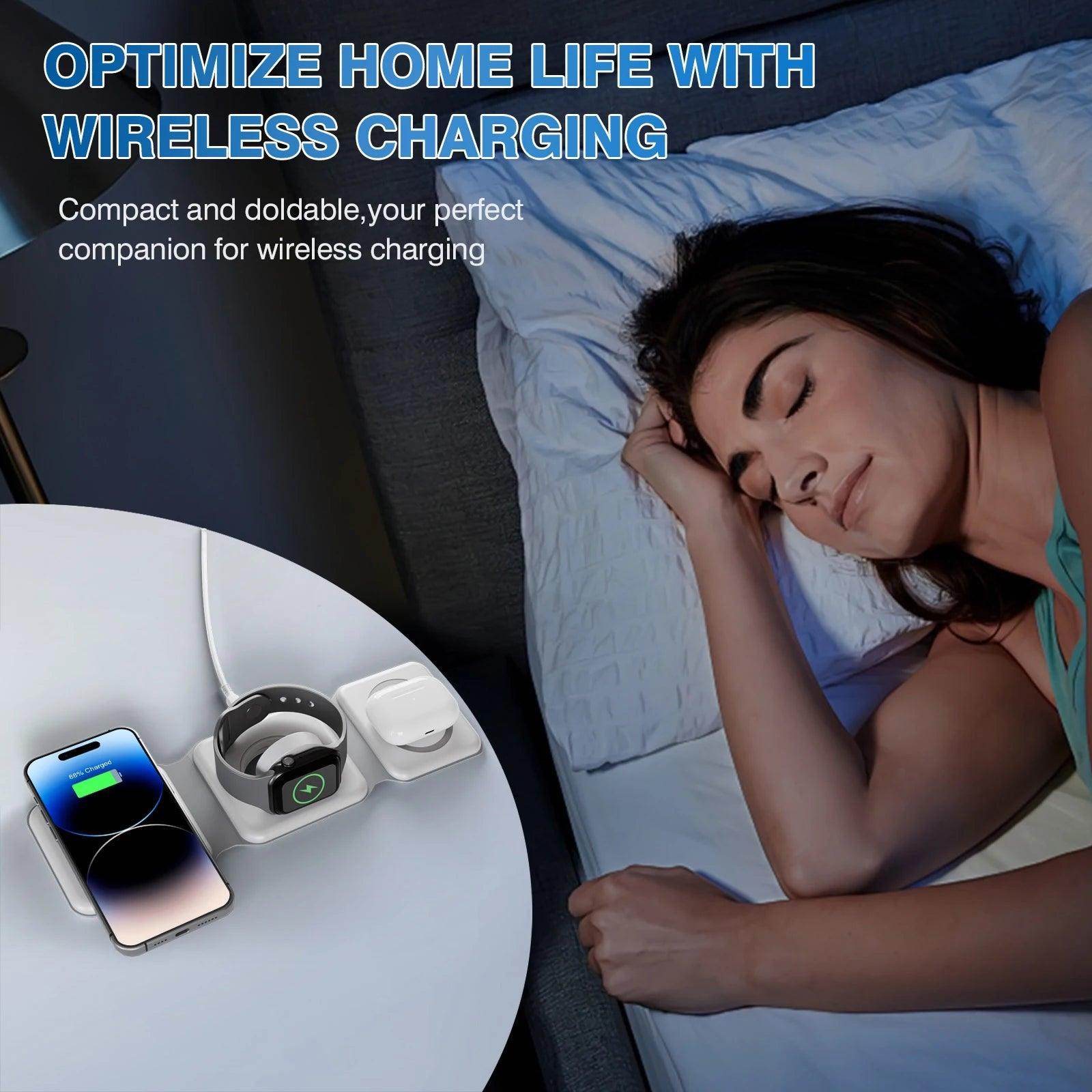 Magnetic Wireless Charger 3-in-1 Fast Charging Dock for Apple Devices - My Store