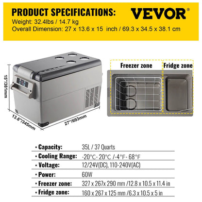 Portable Car Refrigerator Freezer for Camping and Travel - My Store