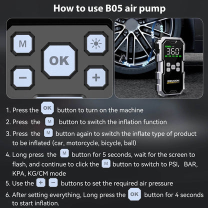 Portable 7000A Car Jump Starter and 150PSI Air Pump - My Store