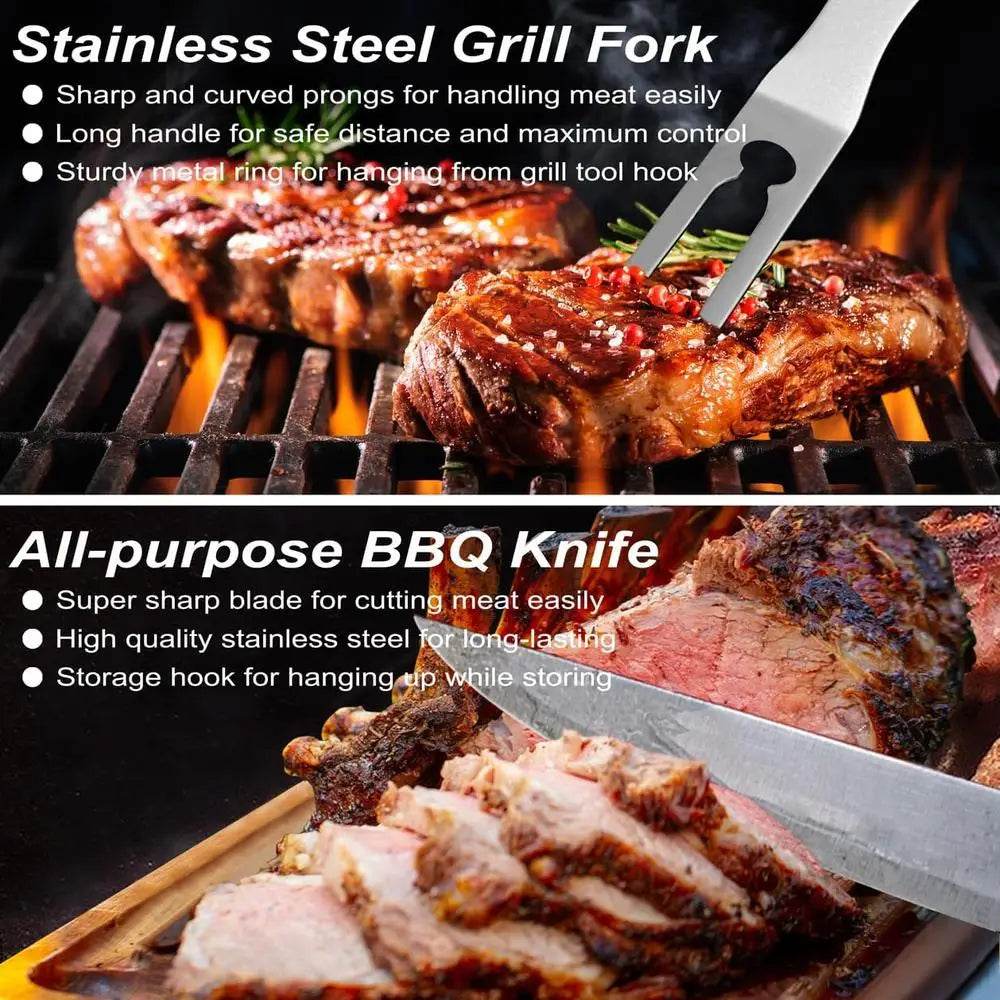 Ultimate 29-Piece Stainless Steel BBQ Grill Accessories Set with Storage Bag - My Store