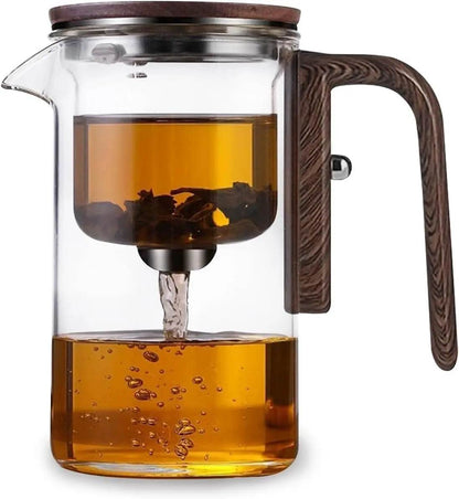 Glass Tea Pot with Infuser - One push-button operation - My Store