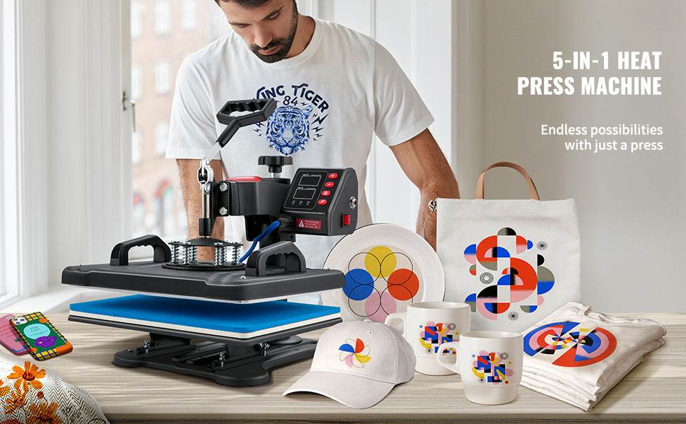 Multi-Functional 5-in-1 Clamshell Heat Press Machine - My Store